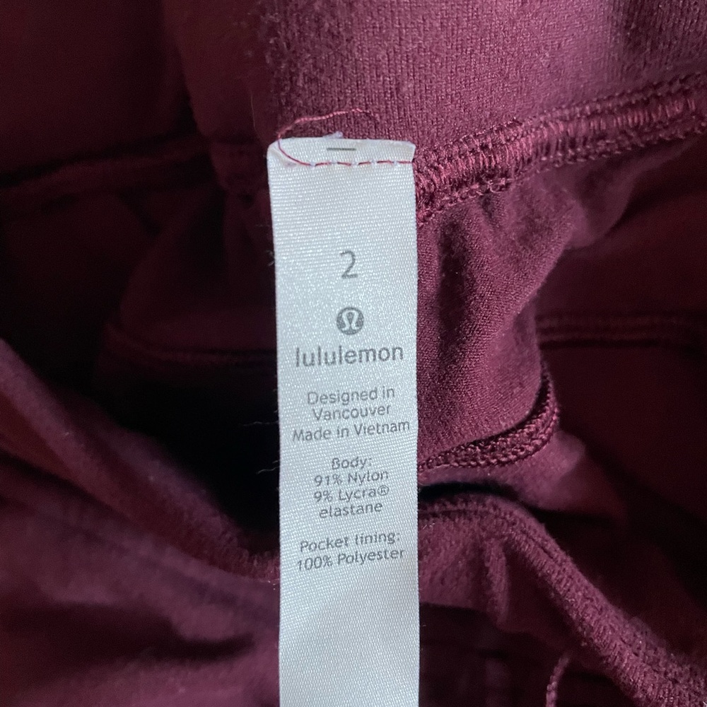 Lululemon Burgundy Joggers/Pants